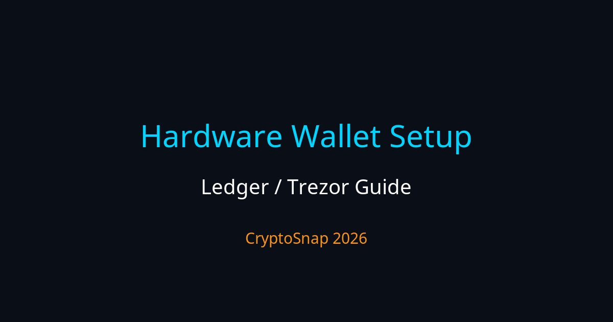 Hardware wallet setup (Ledger / Trezor)